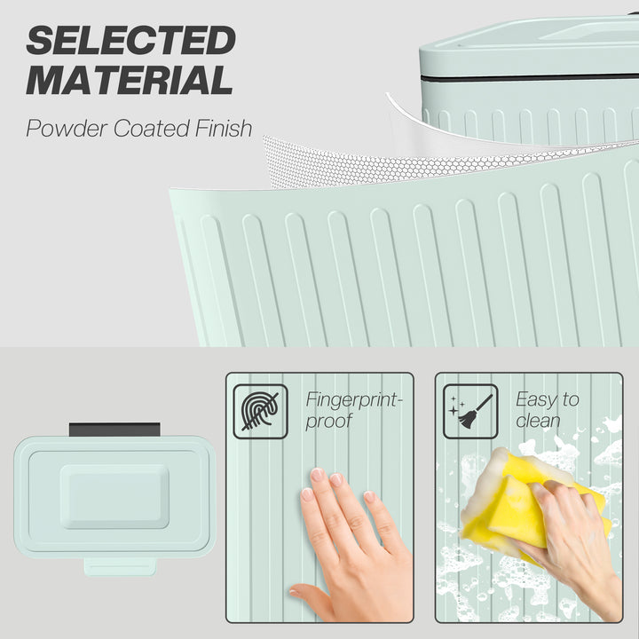 40L Dual Compartment Rubbish Bin, with Soft-Close Lid - Green