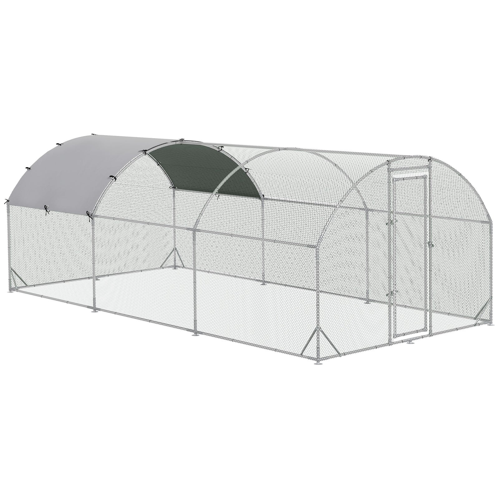 Galvanised Chicken Coop Hen House w/ Cover 5.7 x 2.8 x 2m