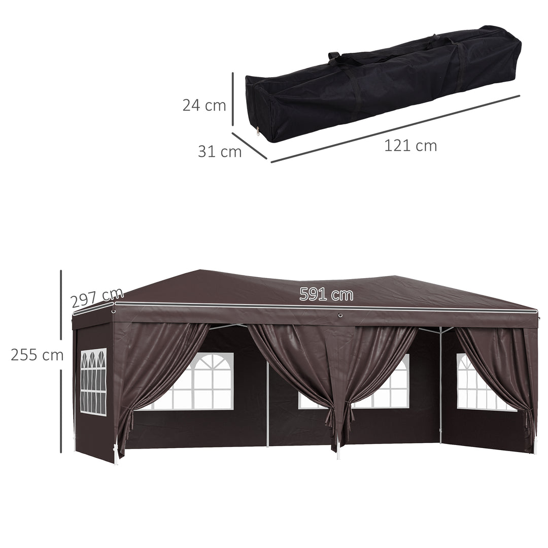 Outsunny Pop Up Gazebo Marquee, size(6m x 3m)