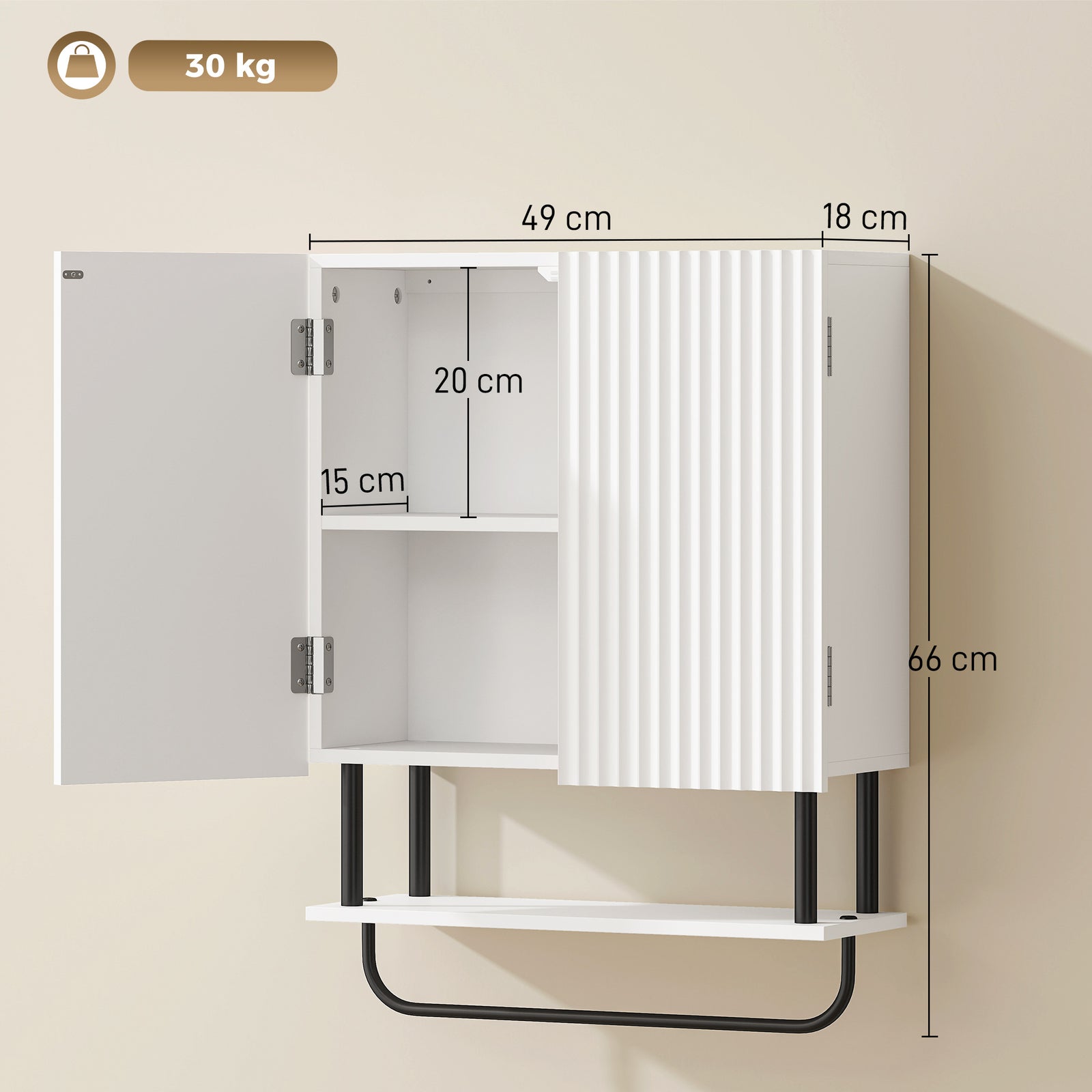 Bathroom Wall Cabinet Modern Space Saver Wall Mounted Cabinet Doors St