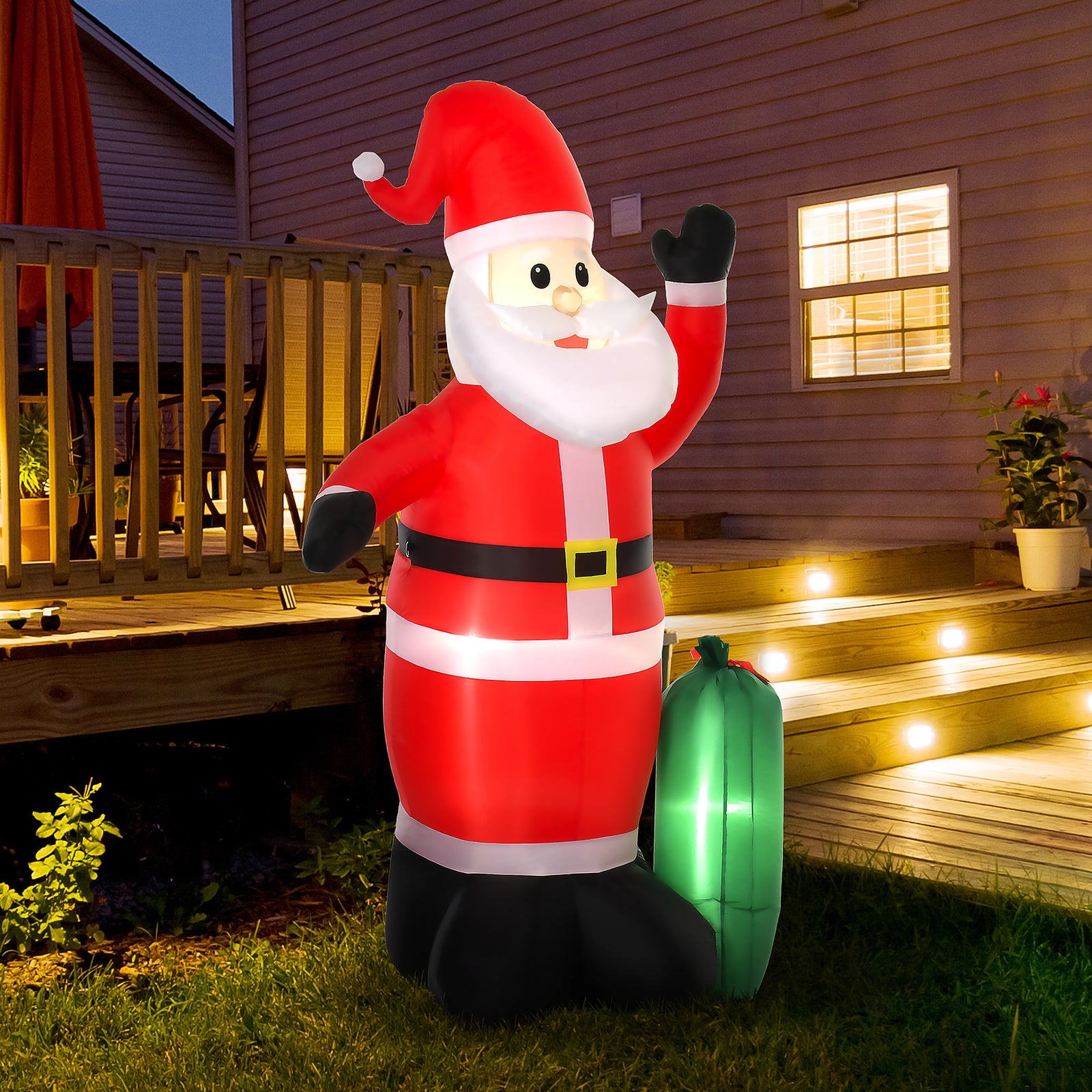 7.5ft Inflatable Christmas Santa Claus with LED Air Blown Xmas Décor Holiday Outdoor Yard Decoration