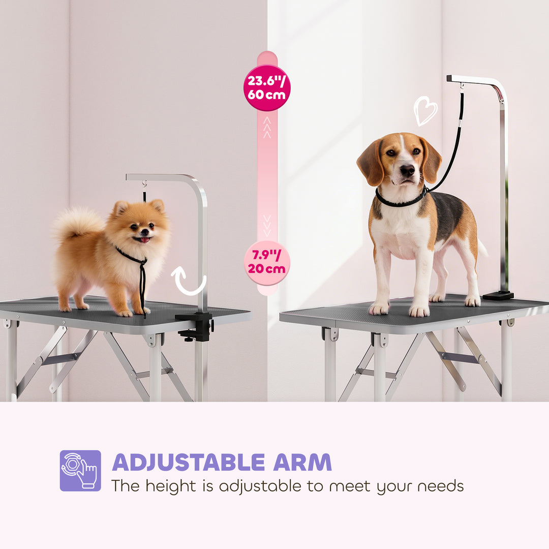 32" Foldable Dog Grooming Table Pet Drying Beauty Table Adjustable Fix