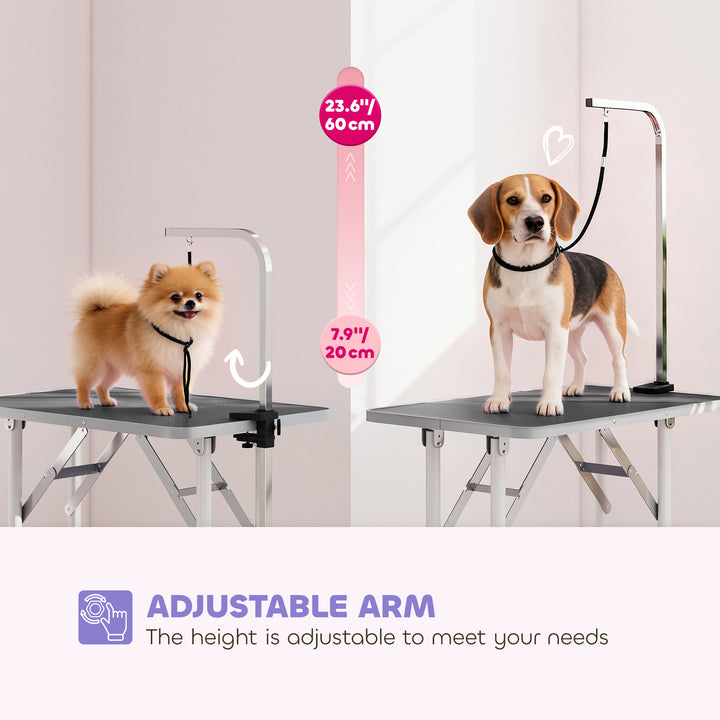 32" Foldable Dog Grooming Table Pet Drying Beauty Table Adjustable Fix