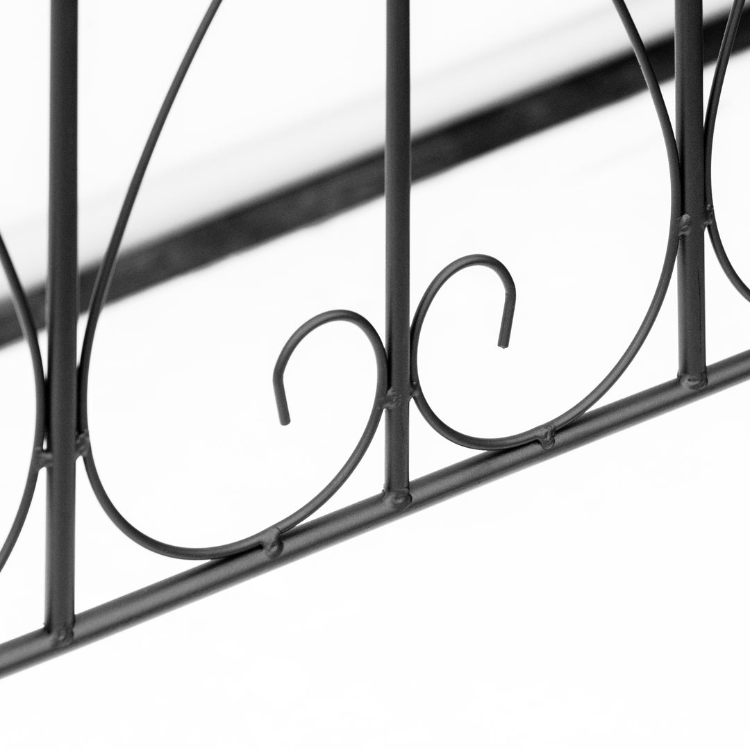 Decorative Garden Fencing, 83cm (H) x 3m (L) 5PCs Outdoor Picket Fence Panels, Rustproof Metal Wire Landscape Flower Bed Border Edging Animal Barrier, Black