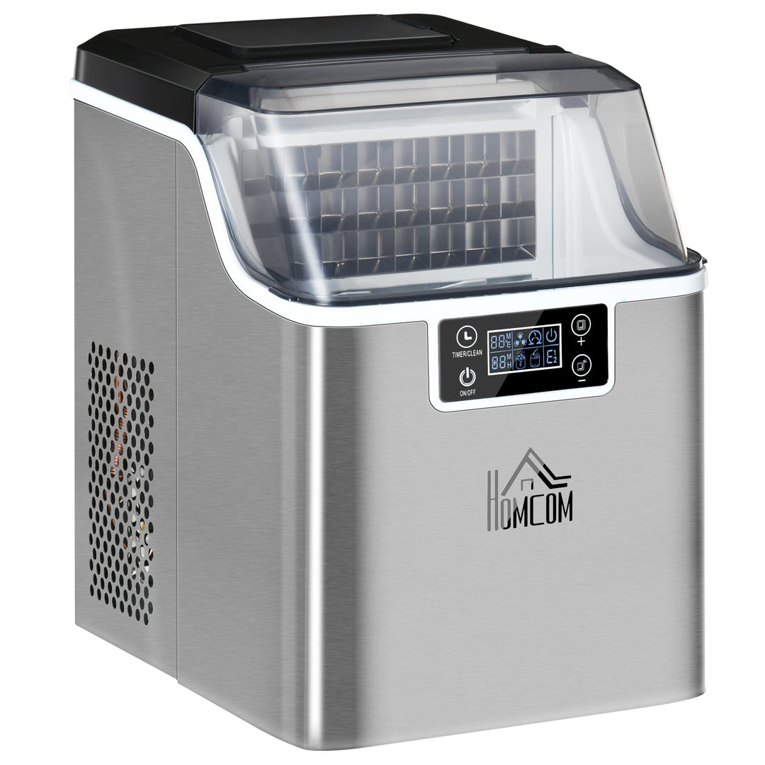 3.2L Compact Ice Machine, with LCD Screen and Accessories - Silver-Tone
