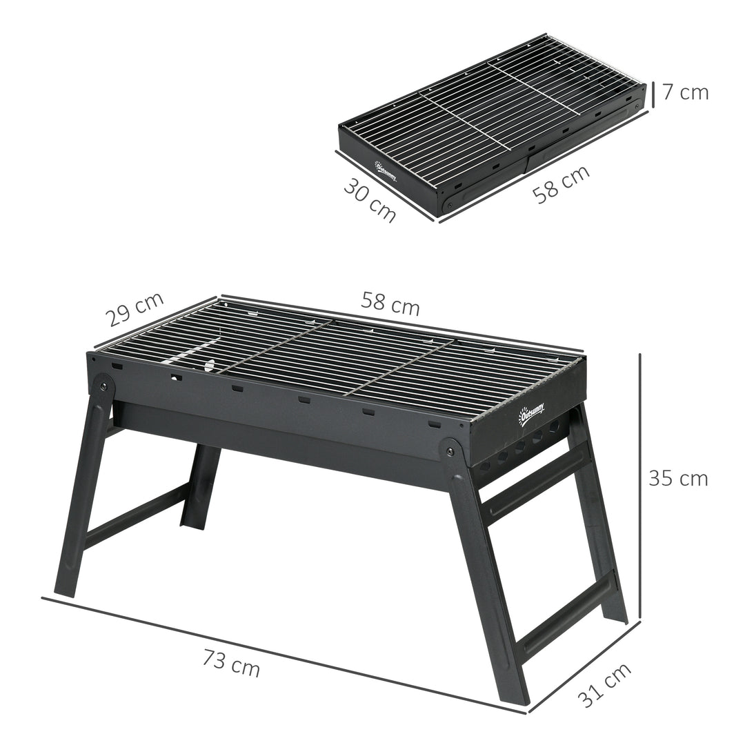 Foldable Charcoal Grill - Black