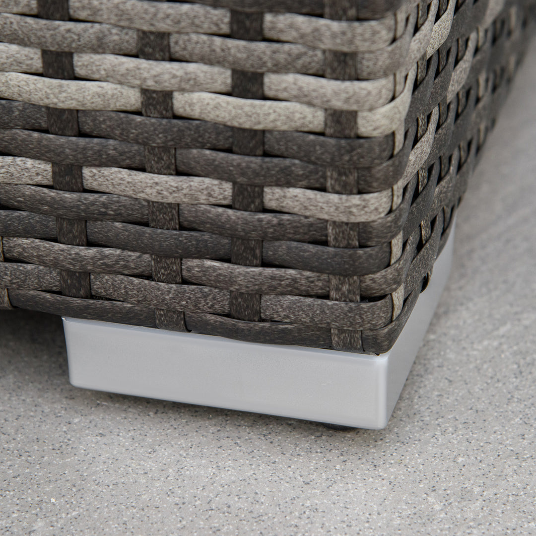 MCL 6PC Rattan Corner Sofa Set Wicker 4 Seater Garden Storage Coffee Table Conversation Ottoman Outdoor Weave Furniture w/ Cushion Grey