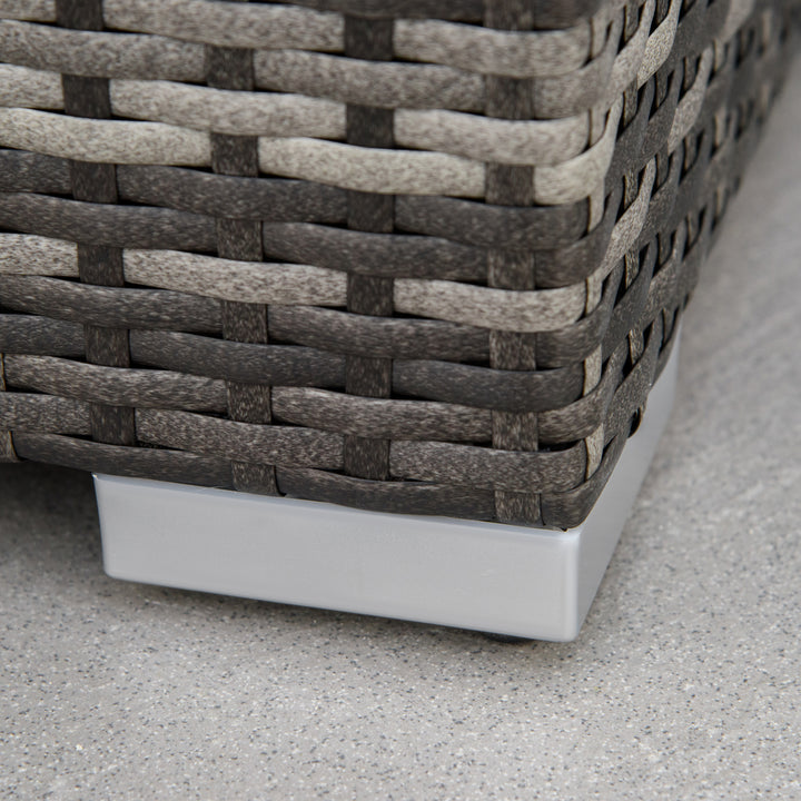 MCL 6PC Rattan Corner Sofa Set Wicker 4 Seater Garden Storage Coffee Table Conversation Ottoman Outdoor Weave Furniture w/ Cushion Grey