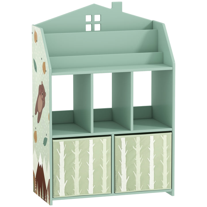 Kids Bookshelf with Storage, Toy Storage Unit with Book Display, Shelv