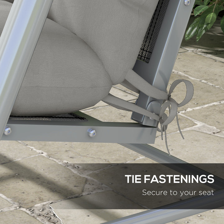 Back and Seat Cushion Replacement with 2 Pillows, Patio Chair Cushions Set with Ties, Light Grey