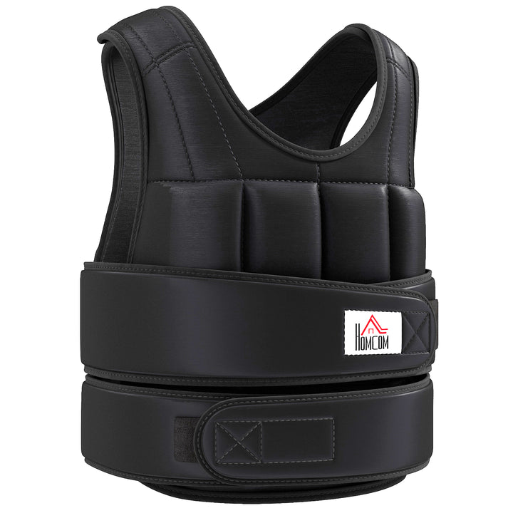 HOMCOM 15kg Adjustable Metal Sand Weight Vest Black | Aosom UK