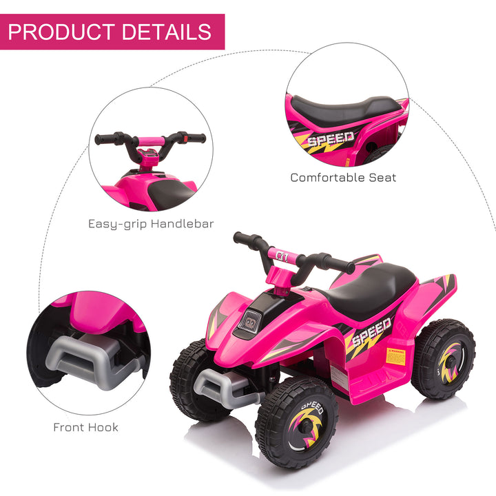 HOMCOM 6V Kids Electric Ride on Car ATV Toy Quad Bike Four Big Wheels w/ Forward Reverse Functions Toddlers for 18