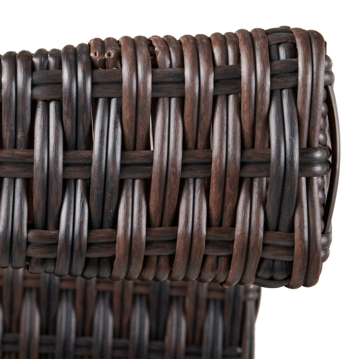 MCL PE Rattan Garden Rocking Chair, Outdoor Rocking with Cushion, 160 KG Capacity Wicker Garden Armchair Rocker with Metal Frame for Patio, Porch, Balcony, Brown