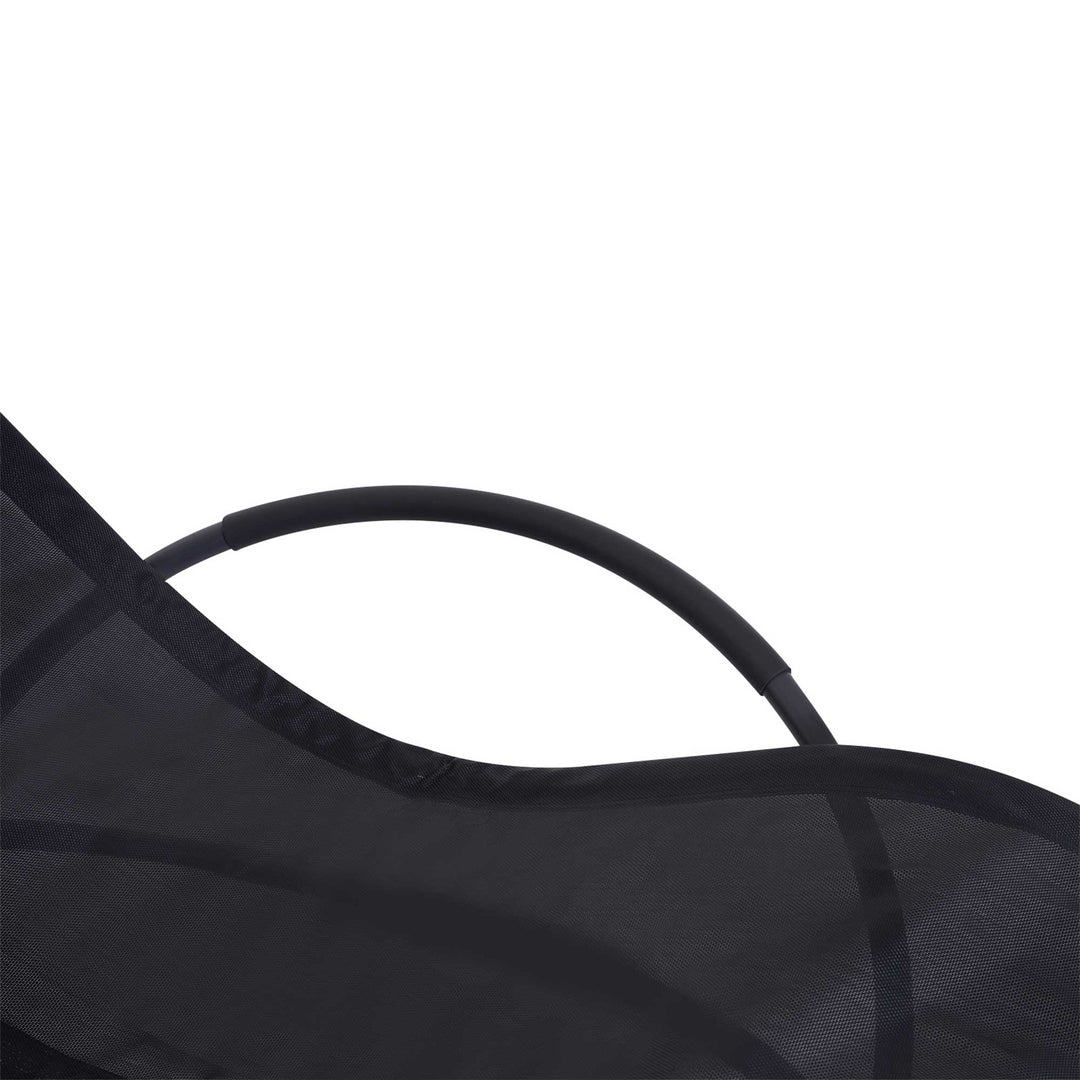 MCL Outdoor Orbital Lounger Zero Gravity Patio Chaise Foldable Rocking Chair w/ Pillow Black