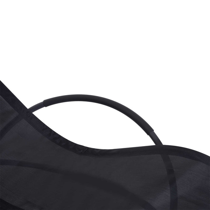 MCL Outdoor Orbital Lounger Zero Gravity Patio Chaise Foldable Rocking Chair w/ Pillow Black