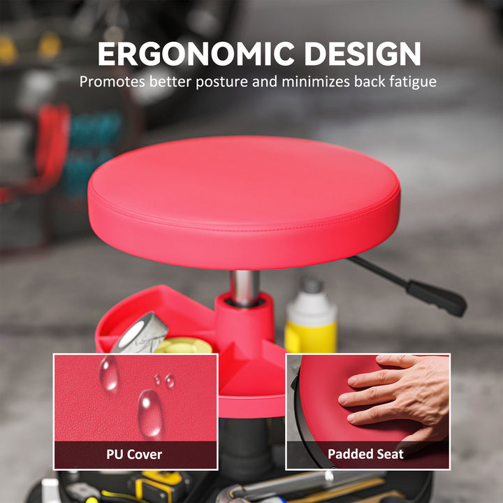 Rolling Mechanic Stool, 135kg Capacity Workshop Stool, 360° Swivel Rol