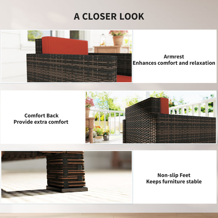 PE Rattan Garden Armchair with Cushion