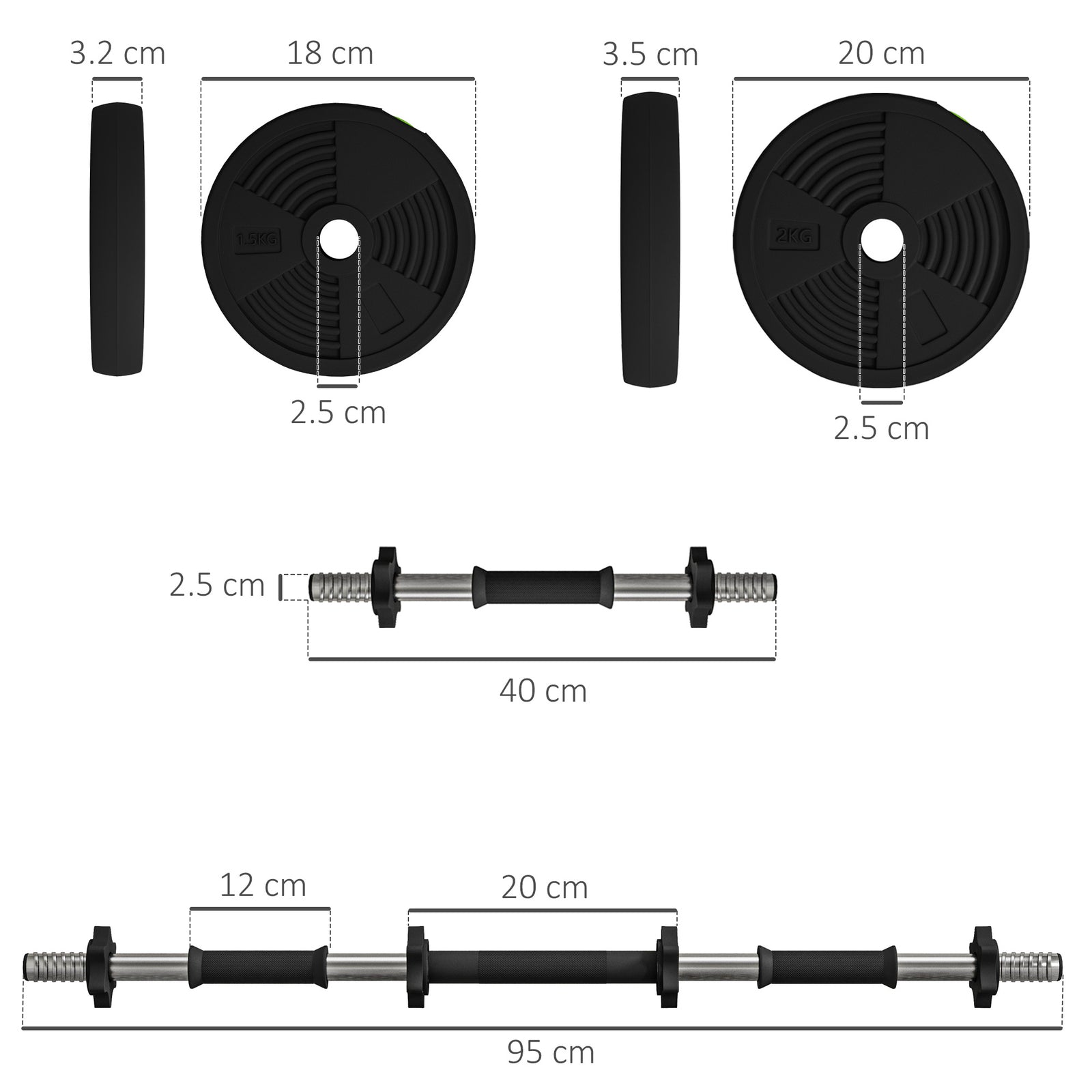 Adjustable Weight Barbell & Dumbbells Set Free Weights Strength Muscle