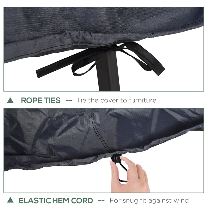 Garden Furniture Cover, Waterproof Windproof 420D Heavy Duty Oxford Fabric Rattan Furniture Cover, Rectangular Outdoor Table Chair Set Cover, 235 x 135 x 94cm