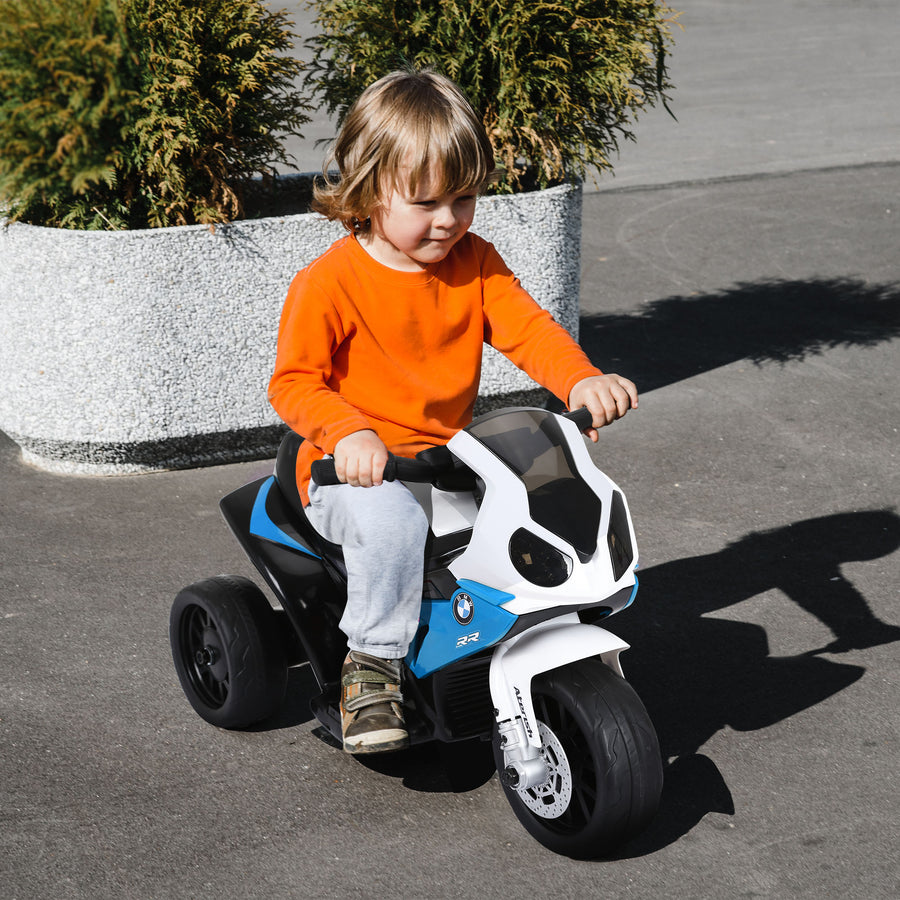Electric Motorbike for Kids Ride on BMW Motorbike W/Headlights and Music, 6V, Blue