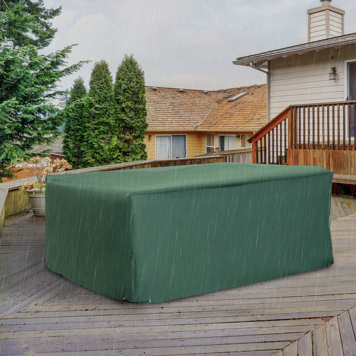 Outsunny Outdoor Garden Furniture Cover Waterproof, Anti-UV 600D Heavy Duty Oxford Fabric Patio Furniture Cover for Rectangular Sofa Table Set, Green, 245 x 165 x 55 cm