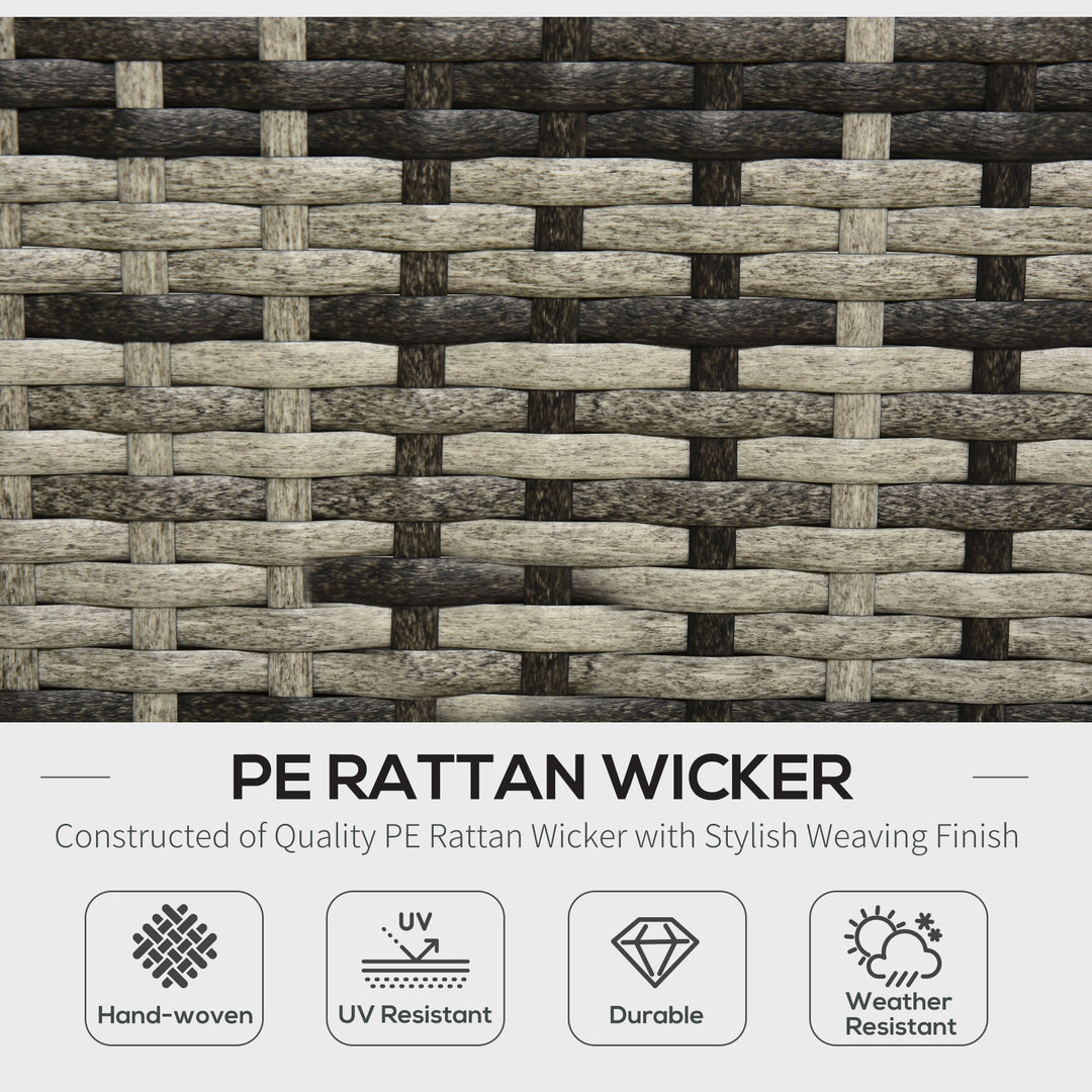 4-Seater Rattan Sofa Set Wicker Sectional Furniture Cushion Grey Garden
