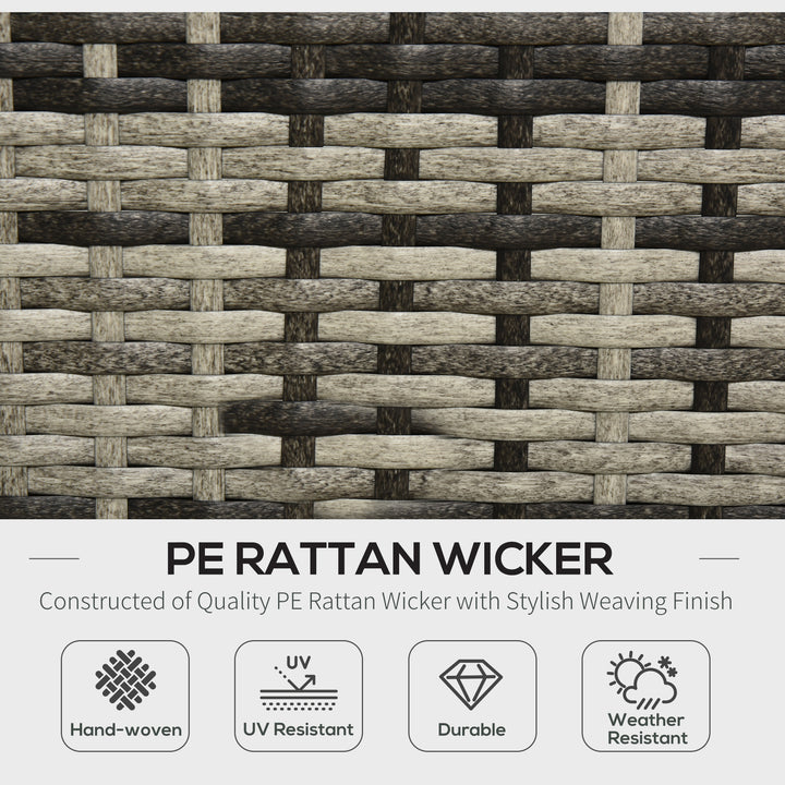 4-Seater Rattan Sofa Set Wicker Sectional Furniture Cushion Grey Garden