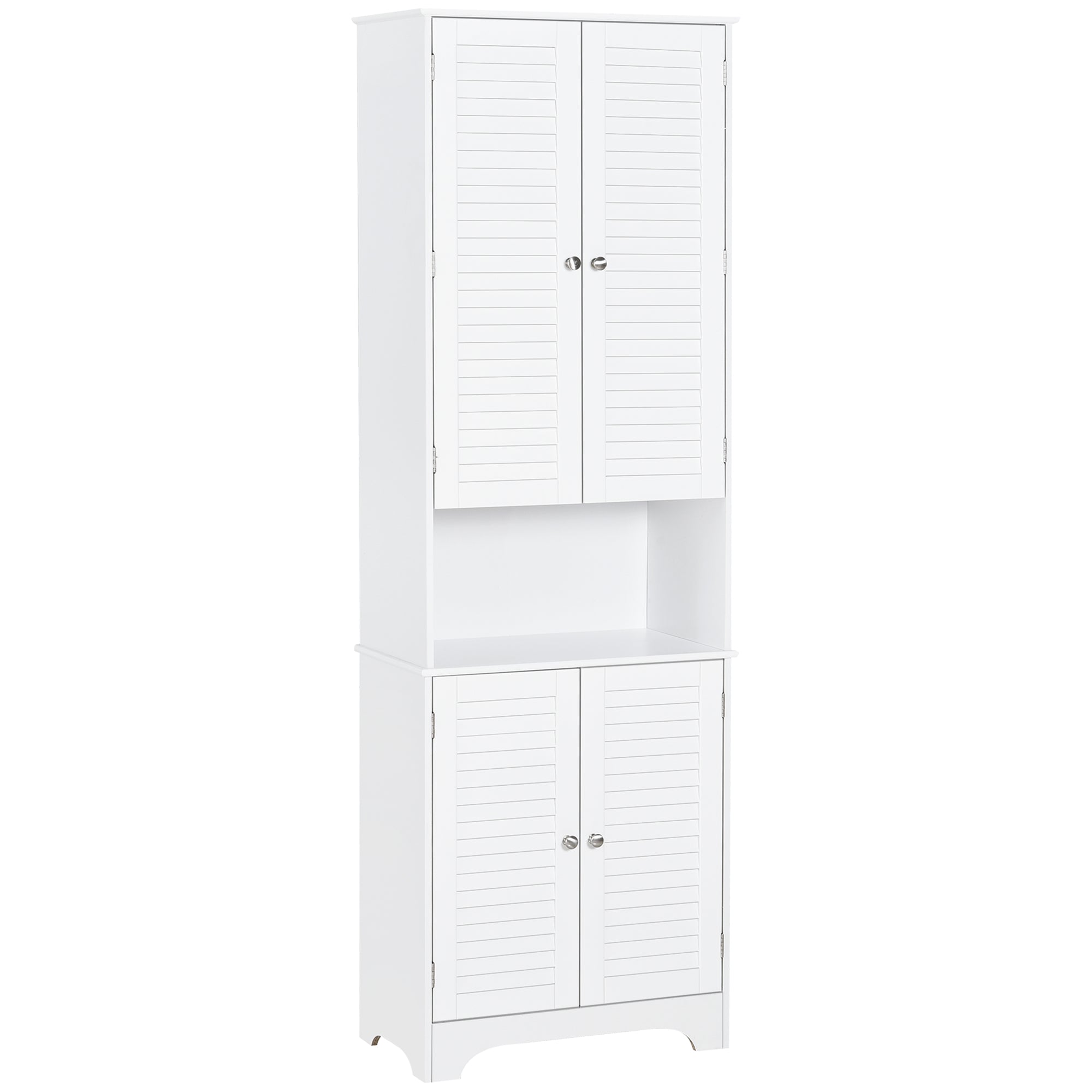 Shutter Compartment MCL Tall Freestanding Bathroom Cabinet Retro Shutters w/ 3 Compartment ...