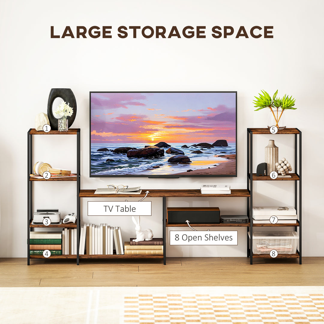 TV Unit for TVs up to 55 Inches, Industrial TV Stand with Storage Shelves, Entertainment Centre for Living Room, Bedroom