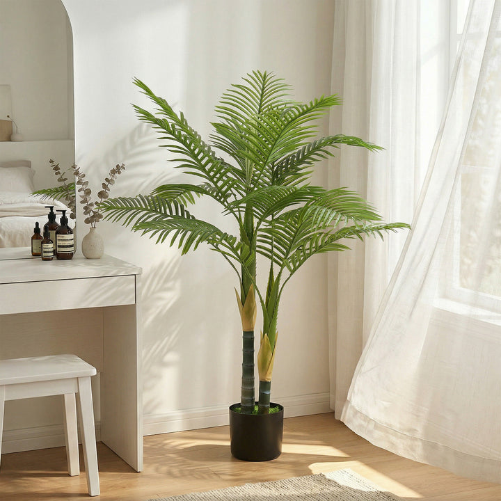 Artificial Palm Tree with 14 PEVA Leaves, 120cm Decorative Artificial 
