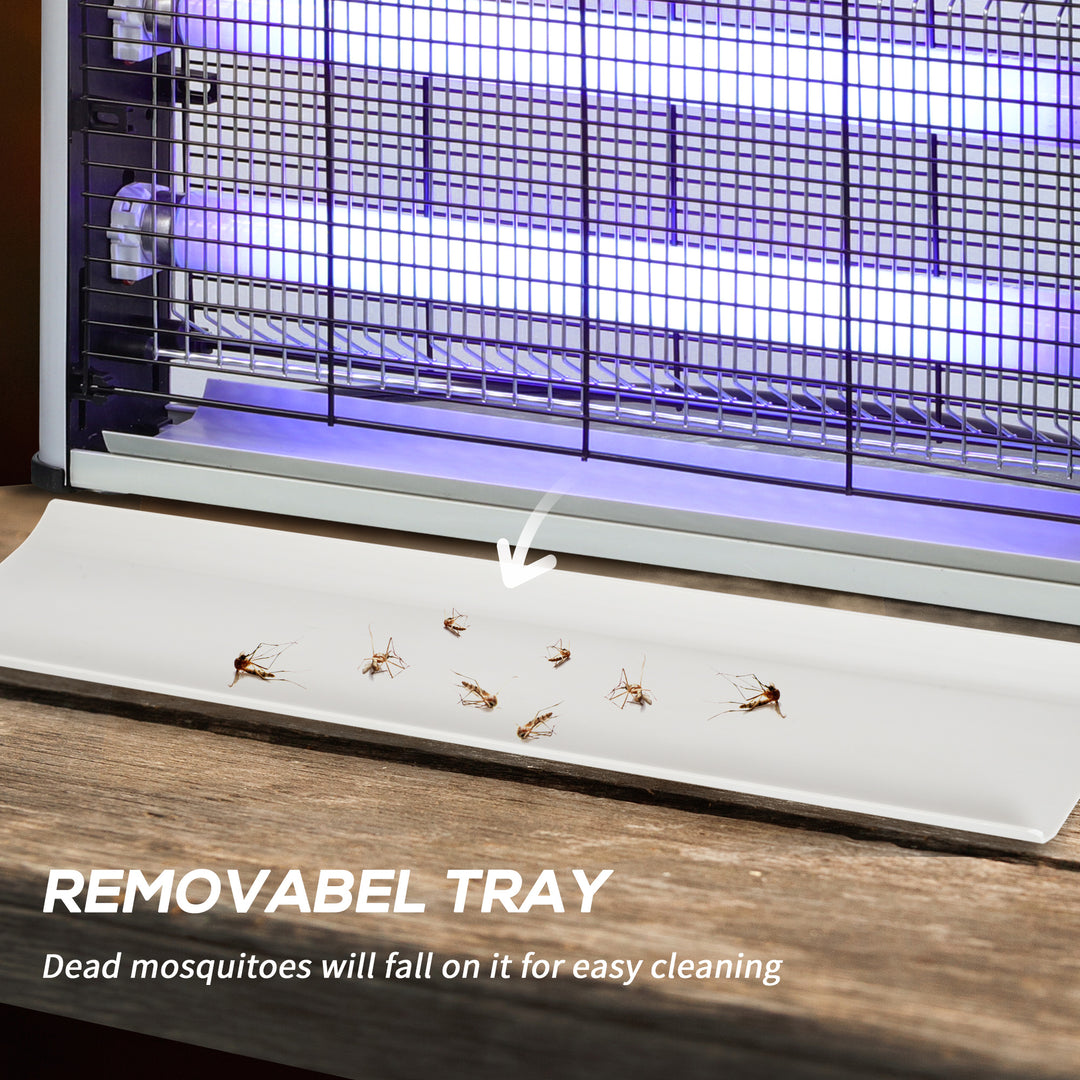 Electric Fly Zapper, 20W Electric Fly Killer, Wall Hanging Bug Zapper Indoor & Outdoor Attracting Insect Mosquito Killer, Silver Tone