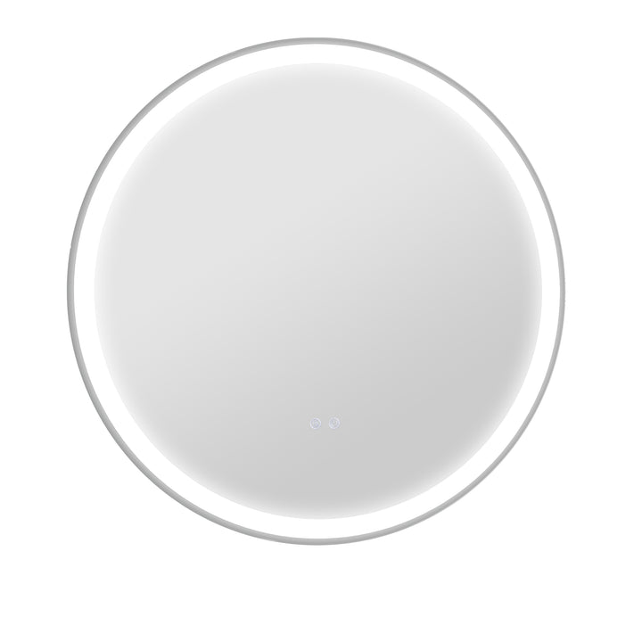 Round Bathroom Mirror with LED Lights, Wall Mount Dimmable Makeup Mirror with 3 Temperature Colours, Defogging Film and Memory Function, Frameless, Hardwired, 70 x 70 cm
