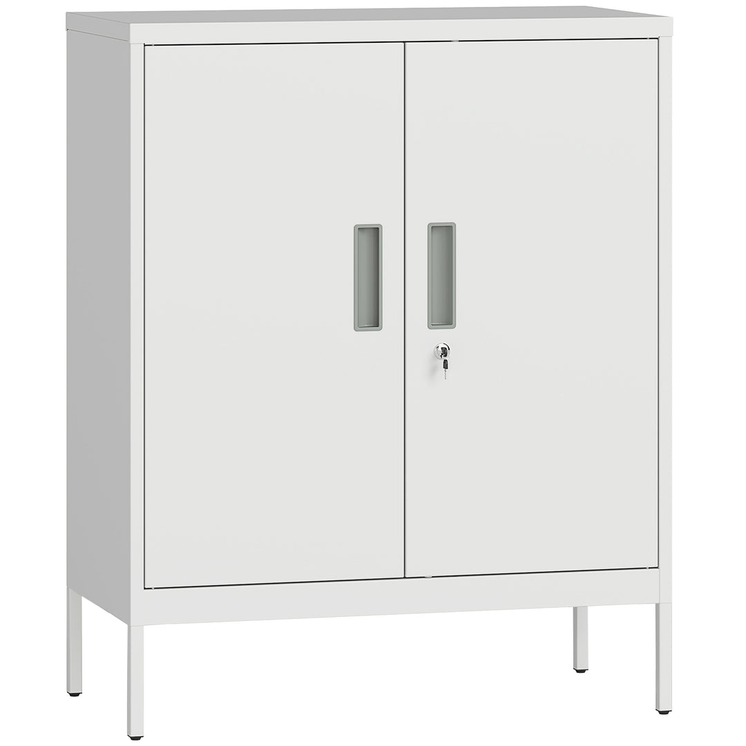 Metal Storage Cabinet with Lock and Adjustable Shelves