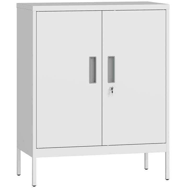 Metal Storage Cabinet with Lock and Adjustable Shelves