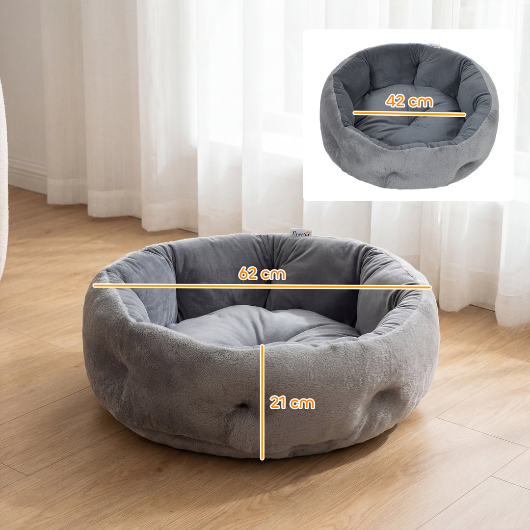 Cat Bed, Reversible Dog Pet Bed for Indoor Cats and Small Dogs, Round 
