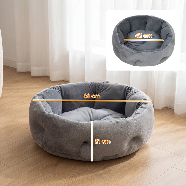 Cat Bed, Reversible Dog Pet Bed for Indoor Cats and Small Dogs, Round 