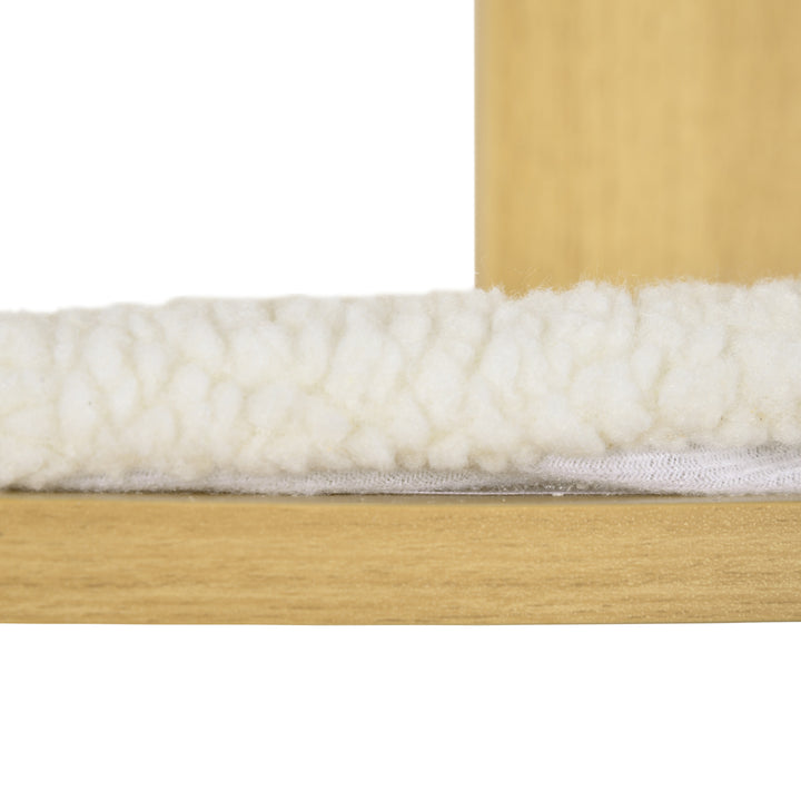 Four-Layer Wall-Mounted Shelf, with Cushions, Scratching Board - Oak Tone