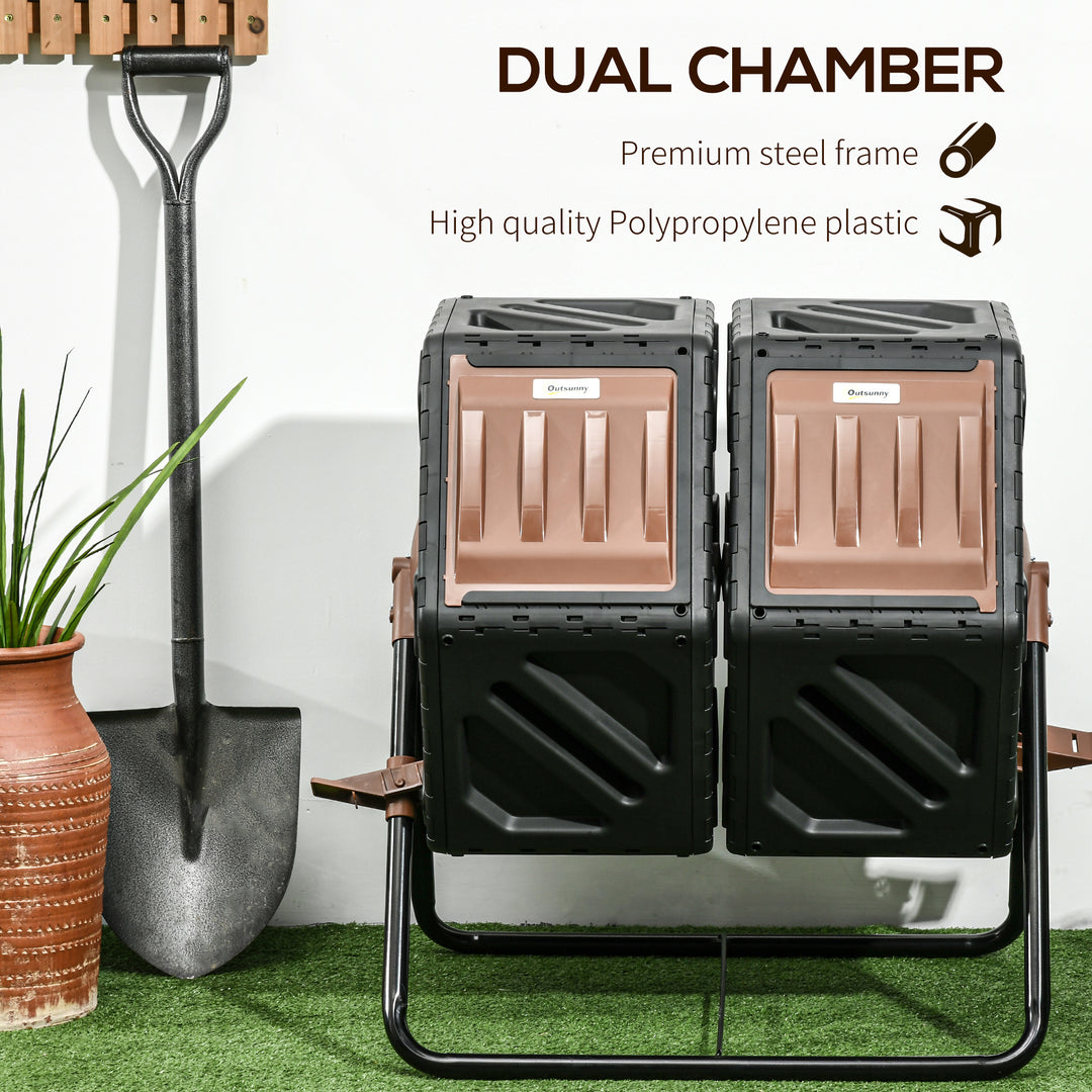130L Double Chamber Composter - Black