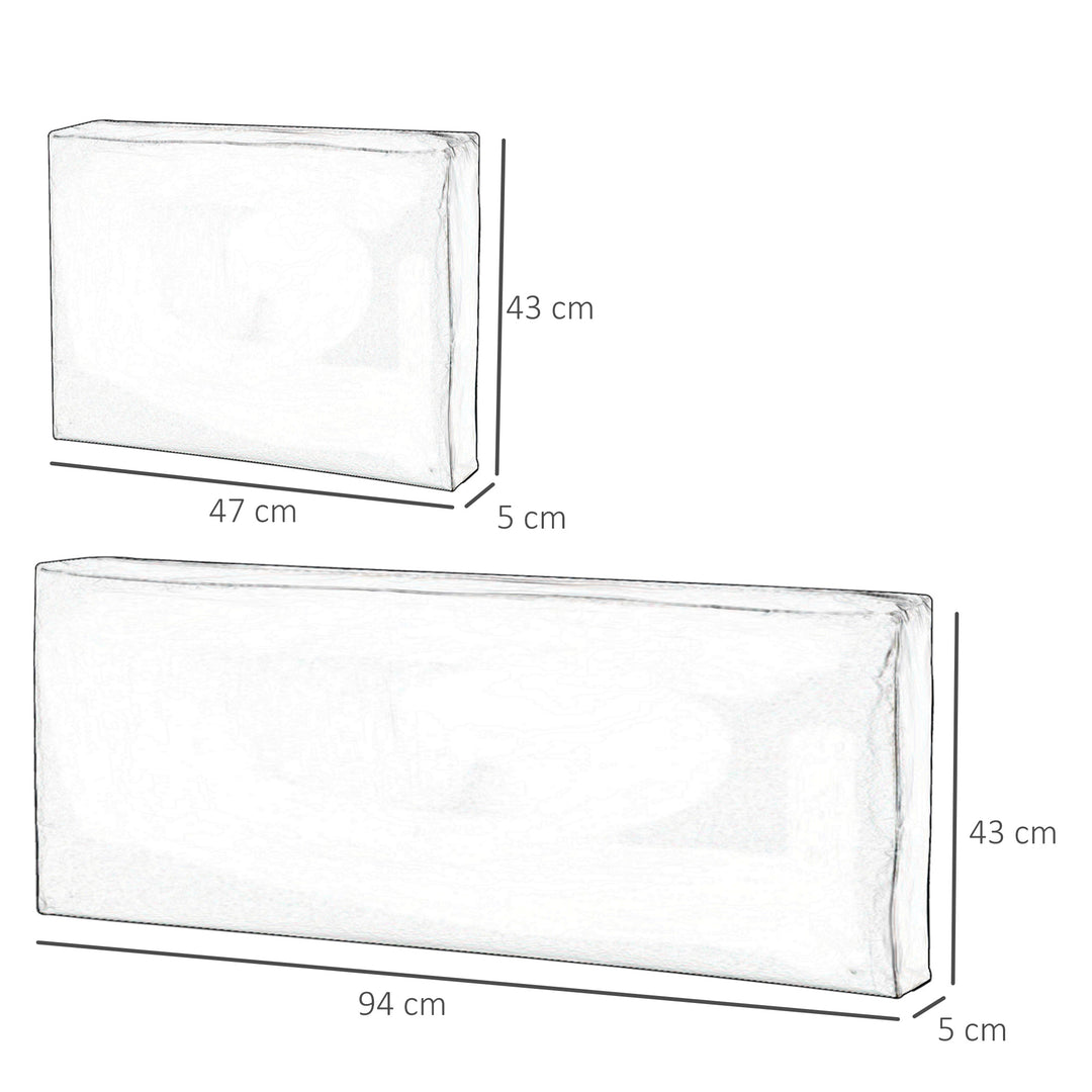 MCL 3 PCs Outdoor Seat Cushion for Rattan Furniture, Garden Furniture Cushions, Grey