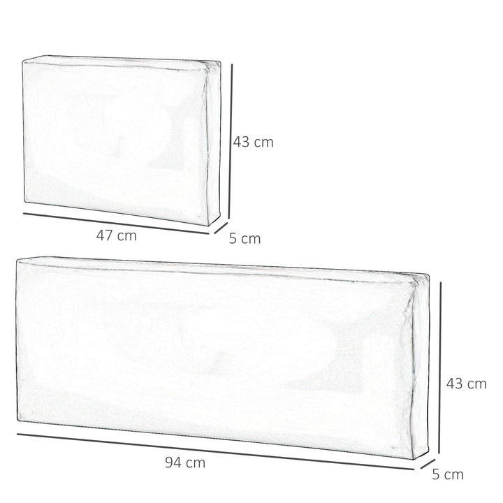 MCL 3 PCs Outdoor Seat Cushion for Rattan Furniture, Garden Furniture Cushions, Grey