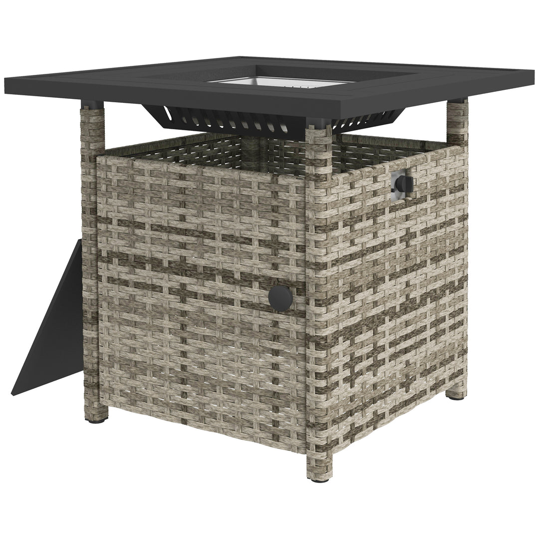 72.5 x 72.5cm 50,000 BTU Fire Pit Table, with Cover - Grey