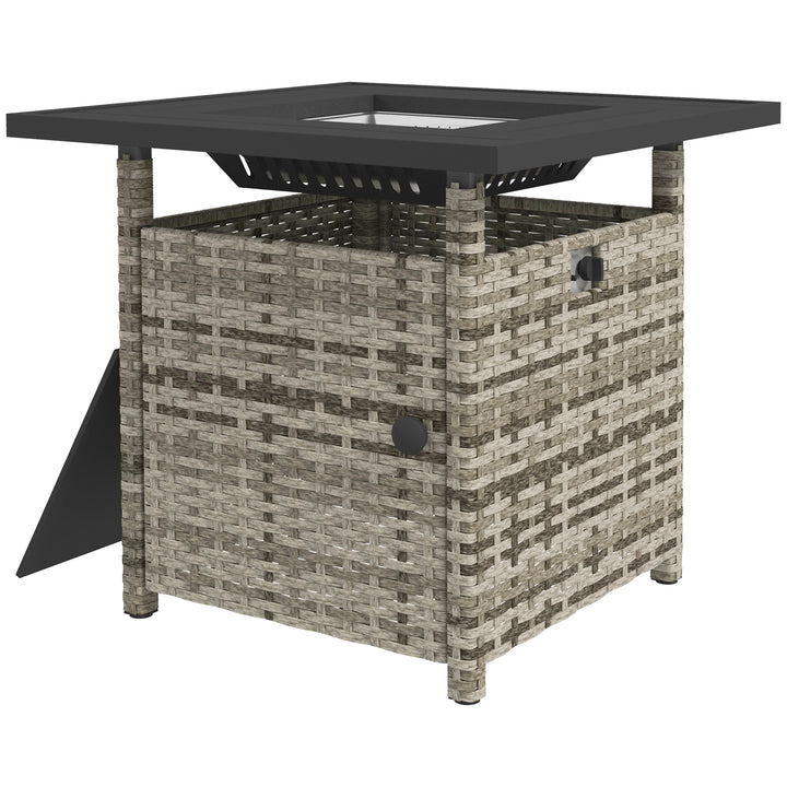 72.5 x 72.5cm 50,000 BTU Fire Pit Table, with Cover - Grey