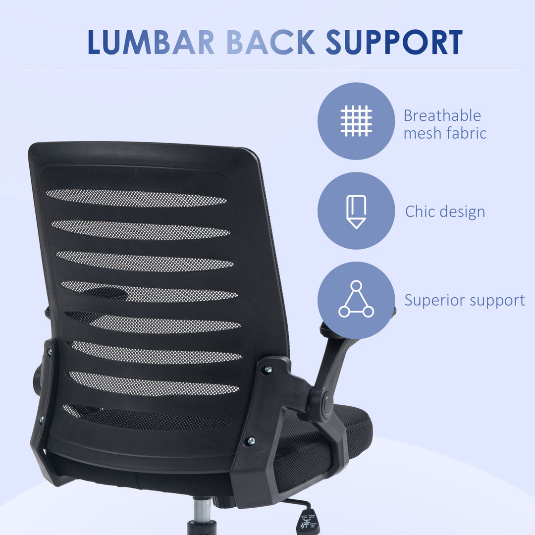 44-53.5cm Adjustable Height Work Chair, with Mesh Back - Black