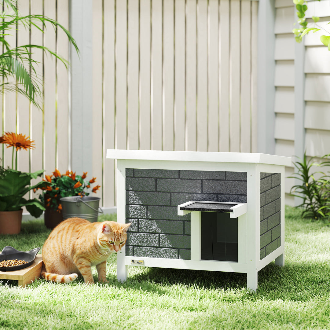 Outdoor Cat House Insulated with Openable Roof, Weatherproof Feral Cat Shelter for Rabbits, Cats