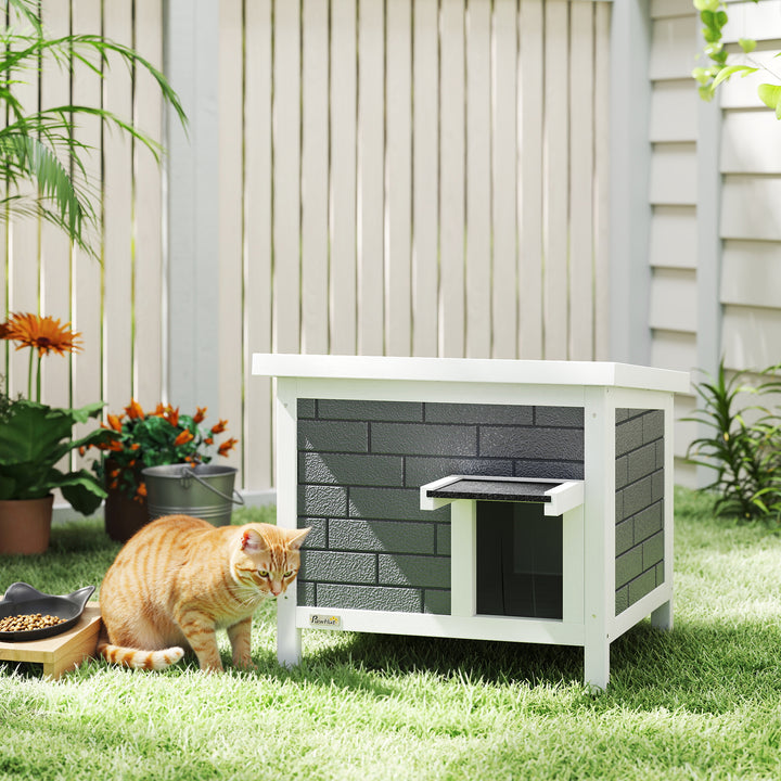 Outdoor Cat House Insulated with Openable Roof, Weatherproof Feral Cat Shelter for Rabbits, Cats