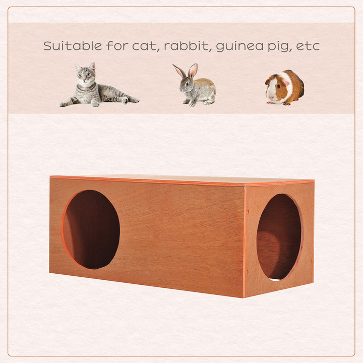 MCL Outdoor Rabbit Hideaway Shelter Indoor Cat Tunnel Garden Kitty Box House Pet Home Run Play Cage Waterproof 60Lx30Wx25H(cm)