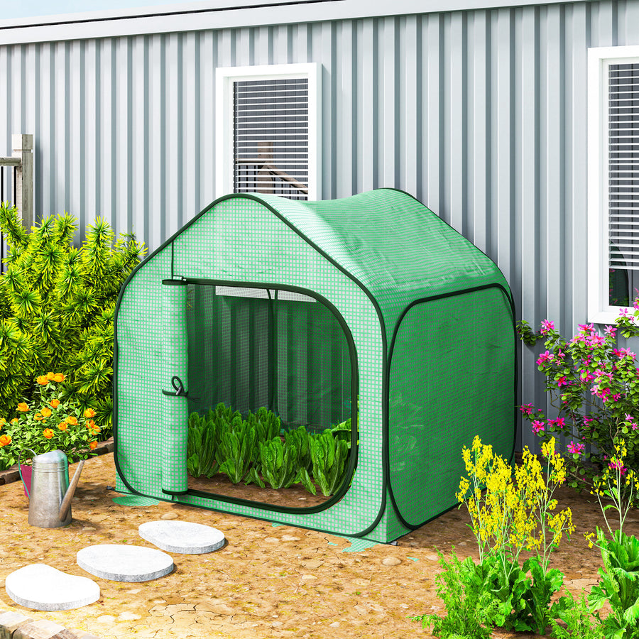 150 x 148cm Pop-Up Greenhouse - Green