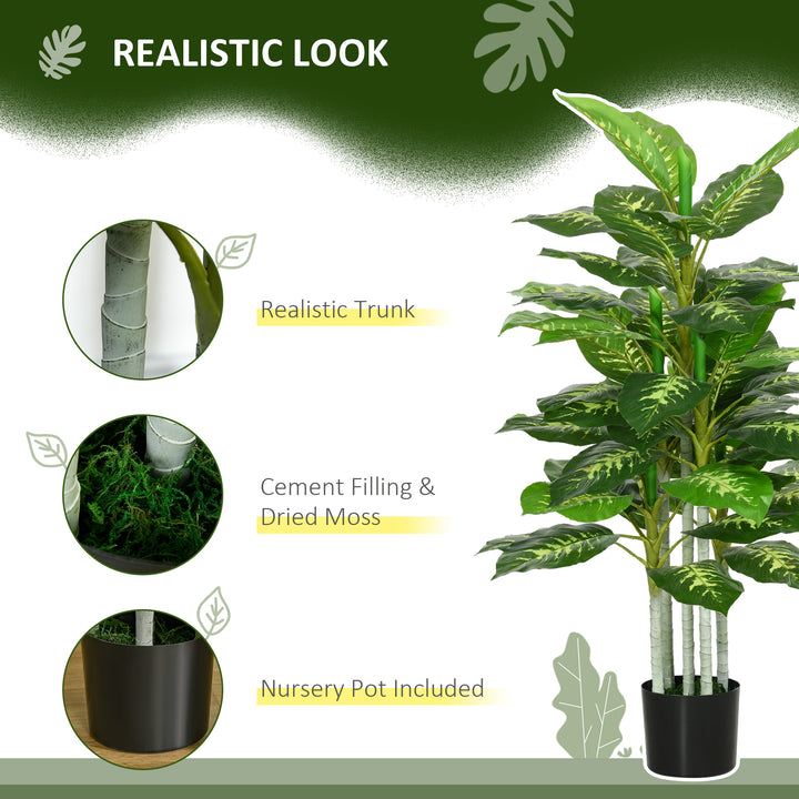 Artificial Evergreen Tree Fake Decorative Plant in Nursery Pot for Indoor Decor, 120cm
