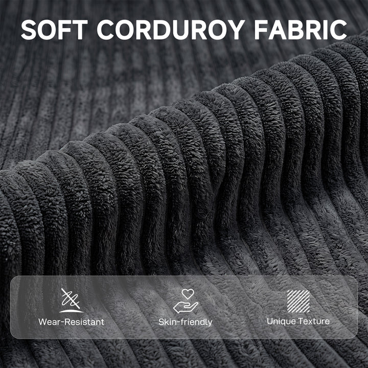2 Seater Sofa, 118 cm Corduroy Small Loveseat with Spring Cushion - view 4