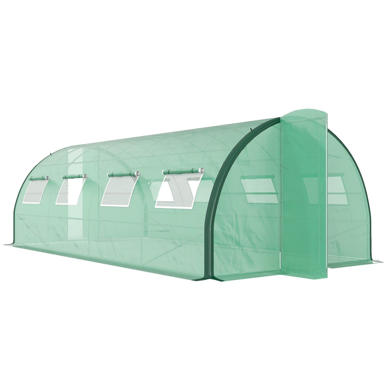 Polyethylene Upgraded Structure Walk-in Polytunnel Greenhouse, 6 x 3(m), Green